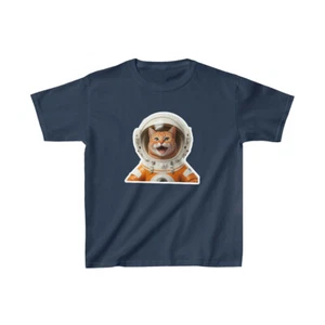 US Kids - Cat astronaut - Kids Heavy Cotton Tee 7Y to 14Y - Picture 1 of 29