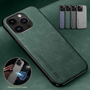 Shockproof Rubber Magnetic Leather Case For iPhone 14 Pro 15 Pro Max 14 13 12 11 - Picture 1 of 26