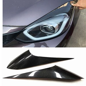 Headlight Eyelid Eyebrow Trim For Honda Fit Jazz GR9 2020-2022 2021 Carbon Fiber - Picture 1 of 9