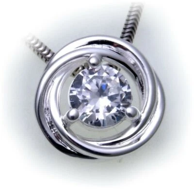 Rimorchio Tondo Zirconia Vero Argento 925 Argento Sterling Donna - Immagine 1 di 2