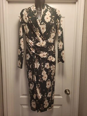 Vestido envolvente midi jersey floral verde talla XL de Rachel Rachel Roy para mujer Foto 1 de 4