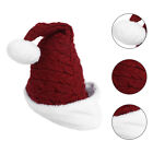  Knitted Santa Hat Christmas Office Decorations Hairball Party Headdress Xmas