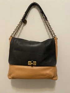 LANVIN PARIS Leather shoulder bag, Tan / black in beautiful condition - Picture 1 of 12