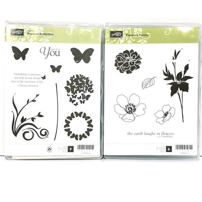 Estampación de fabulosas flores y preciosas mariposas juegos de estampillas sin usar ambos... Foto 1 de 4