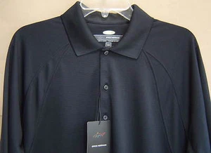 NUEVO CON ETIQUETAS $54 GREG NORMAN Talla M PLAY SECO Polo Negro Camisa de Golf UV ABSORCIÓN DE HUMEDAD - Imagen 1 de 2