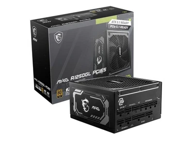 MSI MAG A1250GL PCIE5, Fully Modular Compact Gaming 1250W Power Supply, 80+ - Image 1 of 4