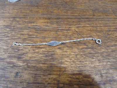 bracelet gourmette pour enfant  ancien vintage années 40 argent - Photo 1/2