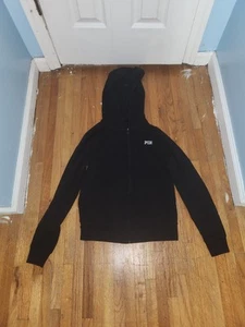 PINK Victoria Secret Black Hoodie Size XSmall And Sweatpant Outfit Size Small - Picture 1 of 2