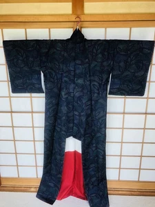 221 [Autentico e Vintage] Kimono Giapponese Accappatoio Uomo/Donna Yukata Japan - Foto 1 di 8