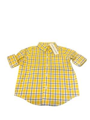 Camisa Janie And Jack Abotonada Niños 18-24 Amarillo Cuadros Manga Larga Tejido Algodón Foto 1 de 3