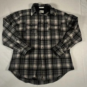 Vintage Pendleton Wool Outdoor Shirt Men Large Gray Blue Plaid Washable USA - Picture 1 of 12