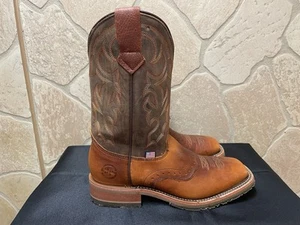 Mens 8.5 D Square Toe ICE Roper Work Western Cowboy Boots USA Made Leather - Picture 1 of 9