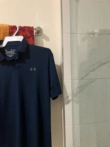 Under Armour  The Performance Polo blue golf   Shirt men's Medium loose  NEW - Picture 1 of 3