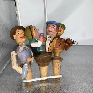 Vintage Mechanical Wood Stopper Corks (Not Working) Lot Of (3) - Picture 1 of 4