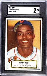 1952 Topps Monte Irvin Black Back #26 SGC 2 New York Giants - Picture 1 of 2