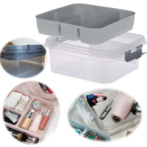 Sortierbox Aufbewahrungsbox 26x24x11cm Stapelbox mit Deckel Kosmetik Organizer - Bild 1 von 12