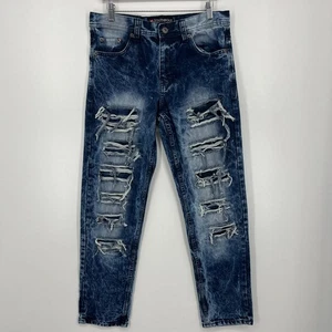 Southpole Jeans Men's Size 32 Blue Distressed Acid Wash Cotton Y2K Skate - Picture 1 of 10
