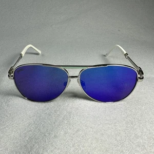 Mops Sonnenbrille Herren silber blau verspiegelt Pilotenbrille klassisch Metallgestell Stil F4 - Bild 1 von 10