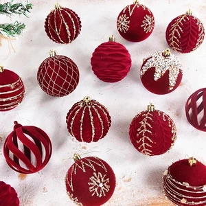 4pcs 8cm Red Ball Ornaments for Christmas Tree and Festive Decorations - Picture 1 of 11