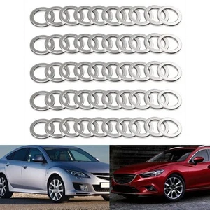 Oversized Package of 100 Aluminum Oil Drain Gaskets Compatible with Cars - Picture 1 of 12