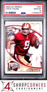 2009 UPPER DECK HEROES #267 STEVE YOUNG HOF POP 5 PSA 10 - Picture 1 of 3