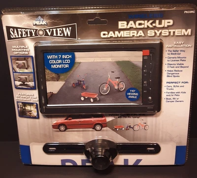 PEAK SAFETY ViEW BACK-UP WiRELESS CAMERA SYSTEM 7" COLOR LCD MONiTOR PKC0RC NEW - Image 1 of 2
