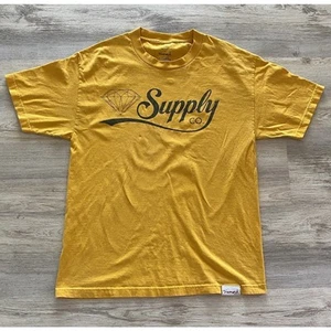 Diamond Supply Co T-Shirt Gelb Large 100% Baumwolle Kurzarm - Bild 1 von 4