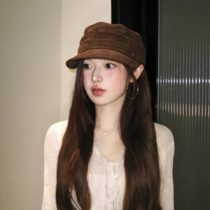 Chamois Flat Cap Korean Style Retro Painter Hat  Autumn and Winter - Picture 1 of 16