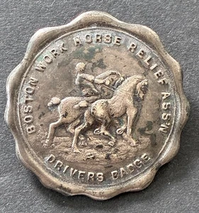 1914 Boston Work Horse Relief Association, Drivers Badge, Named - Picture 1 of 7