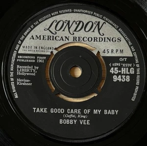 BOBBY VEE TAKE GOOD CARE OF MY BABY 7" SINGLE LONDON (1961) EX++ POP ENGLAND - Picture 1 of 3