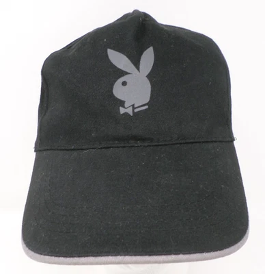 Playboy Fragrances Hat Adjustable Strap with Buckle Printed Bunny Logo Gray Trim - Image 1 of 4