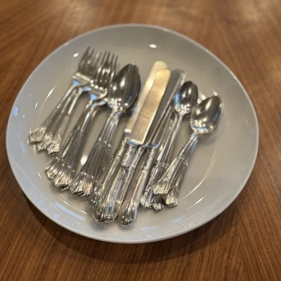 Servicio de cubiertos de ferrocarril Santa Fe vintage para 4 (24 piezas) cubiertos antiguos Foto 1 de 4