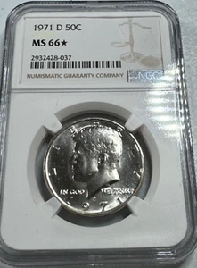 1971-D KENNEDY US Half Dollar, MS66* von NGC, RARE STAR, EXQUISITE Münze!! - Bild 1 von 10