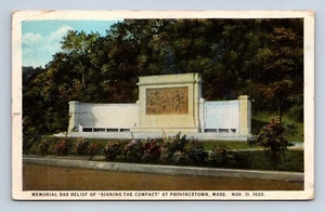 Pilgrim Memorial Bas Relief Provincetown Massachusetts Postcard Posted - Picture 1 of 2