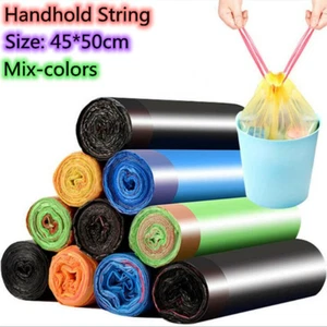 Drawstring Trash Bags 75pcs Small Plastic Garbage Bag Bin Thin Liners Bag 4 Gal - Picture 1 of 12