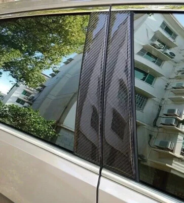 For BMW 3-Series E90 335i 328i Real Carbon Fiber Pillar Post 6pc Door Trim Cover - Image 1 of 4