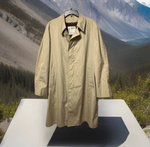 London Fog Trench Coat Uomo 44 Reg Tan Vintage Soprabito Fodera Rimovibile Classico - Foto 1 di 19