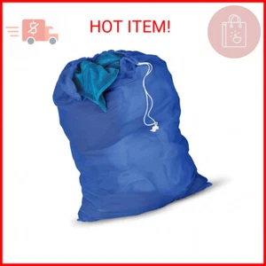 Bolsa de lavandería de malla con cordón Honey-Can-Do LBG-01161, azul, 24 pulgadas L x 36- - Imagen 1 de 2