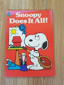 ¡SNOOPY LO HACE TODO! Libro ilustrado vintage para niños Happy House 1986 de EMMA BRUNS - Imagen 1 de 7