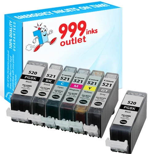 Compatible Printer Ink Cartridges Replace Canon PGI-520 & CLI-521 (7 Pack) - Image 1 of 1