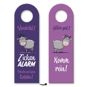 Vorsicht Zickenalarm Türhänger mit süßen Ziegen - Bild 1 von 6