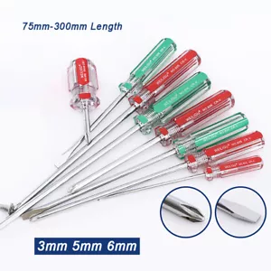 Screwdriver Phillips Crosshead Slotted Flathead Non-Slip 3,5,6mm Magnetic Tip - Picture 1 of 30