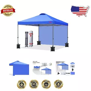12x12 ft Blue Pop-Up Canopy Tent with Sidewall - Durable & Water-Resistant - Picture 1 of 8