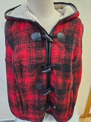 Chaleco de invierno cálido con cremallera y capucha talla 1x tallado con volantes INVPV759 Foto 1 de 3