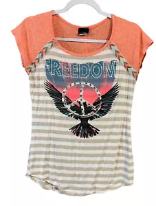 Daytrip SOFT Women's Tribal Aztec western Short Sleeve freedom top size Small - Picture 1 of 8