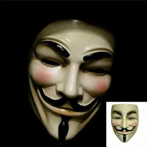 V for Vendetta Mask Cosplay Guy Fawkes Anonymous Mask Halloween Resin Party Prop - Picture 1 of 12