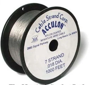 Beading Wire,1000 Feet Clear Stainless Steel 7 Strand 0.018" Diameter Tiger Tail - Picture 1 of 1