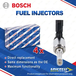 4 x Bosch Fuel Injectors for Volkswagen Amarok 2H Eos 1F Tiguan 5N Scirocco 13 - Picture 1 of 2
