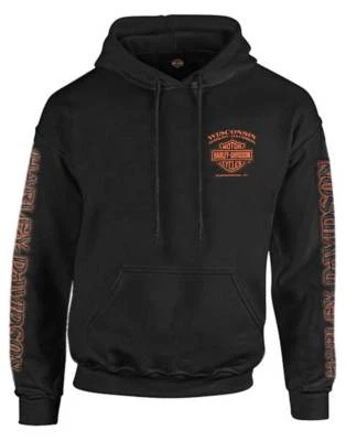 Harley-Davidson Men's Eagle Piston Long Sleeve Pullover Hoodie, Black 30299949 - Image 1 of 2