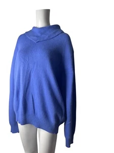 Poppy Jumper Pullover Size 20 Women Lambswool Sweater Blue Top NEW EU48 RRP £43 - Picture 1 of 13